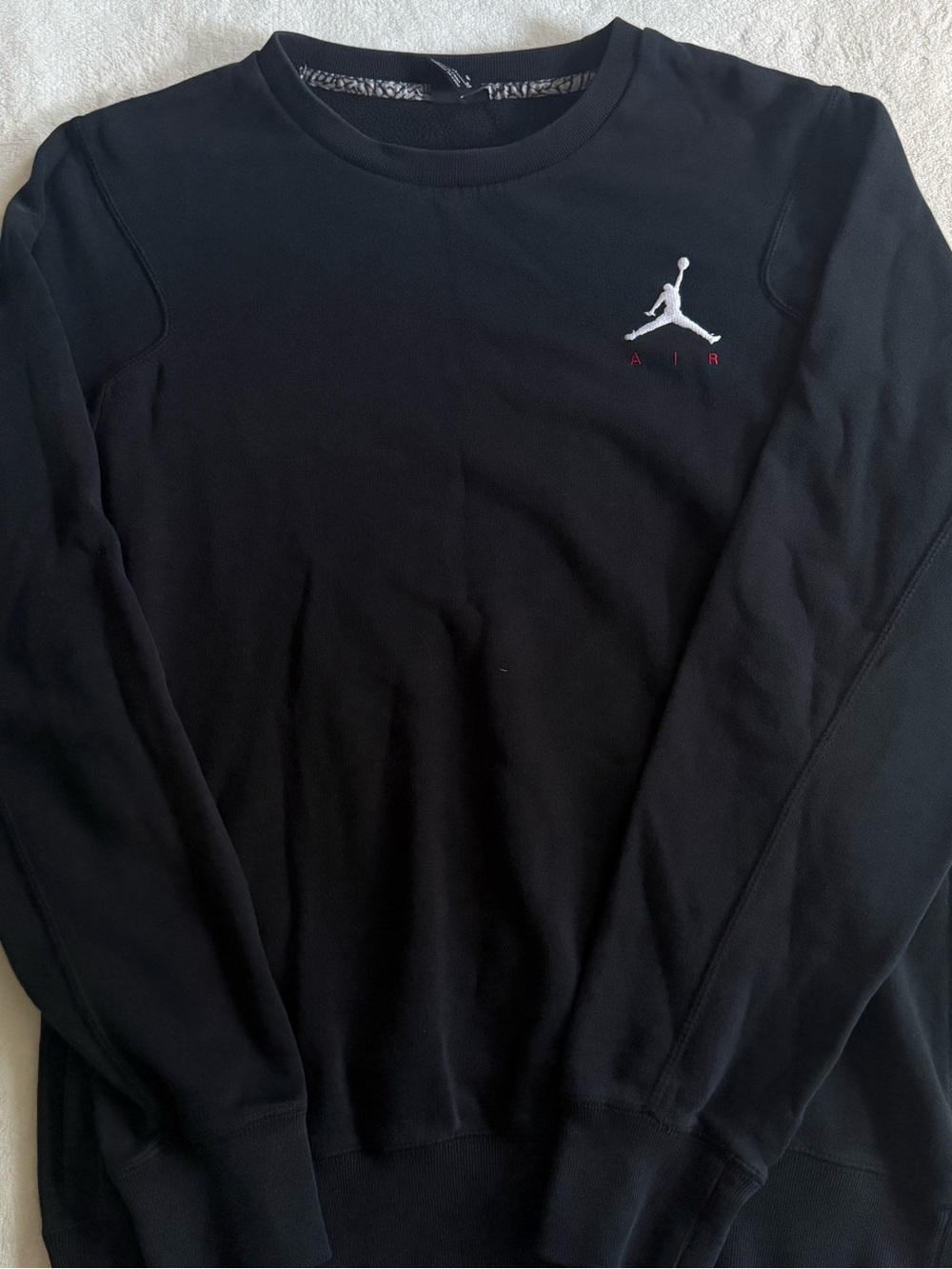 Jordan Black Crewneck Sweatshirt with White Jumpman